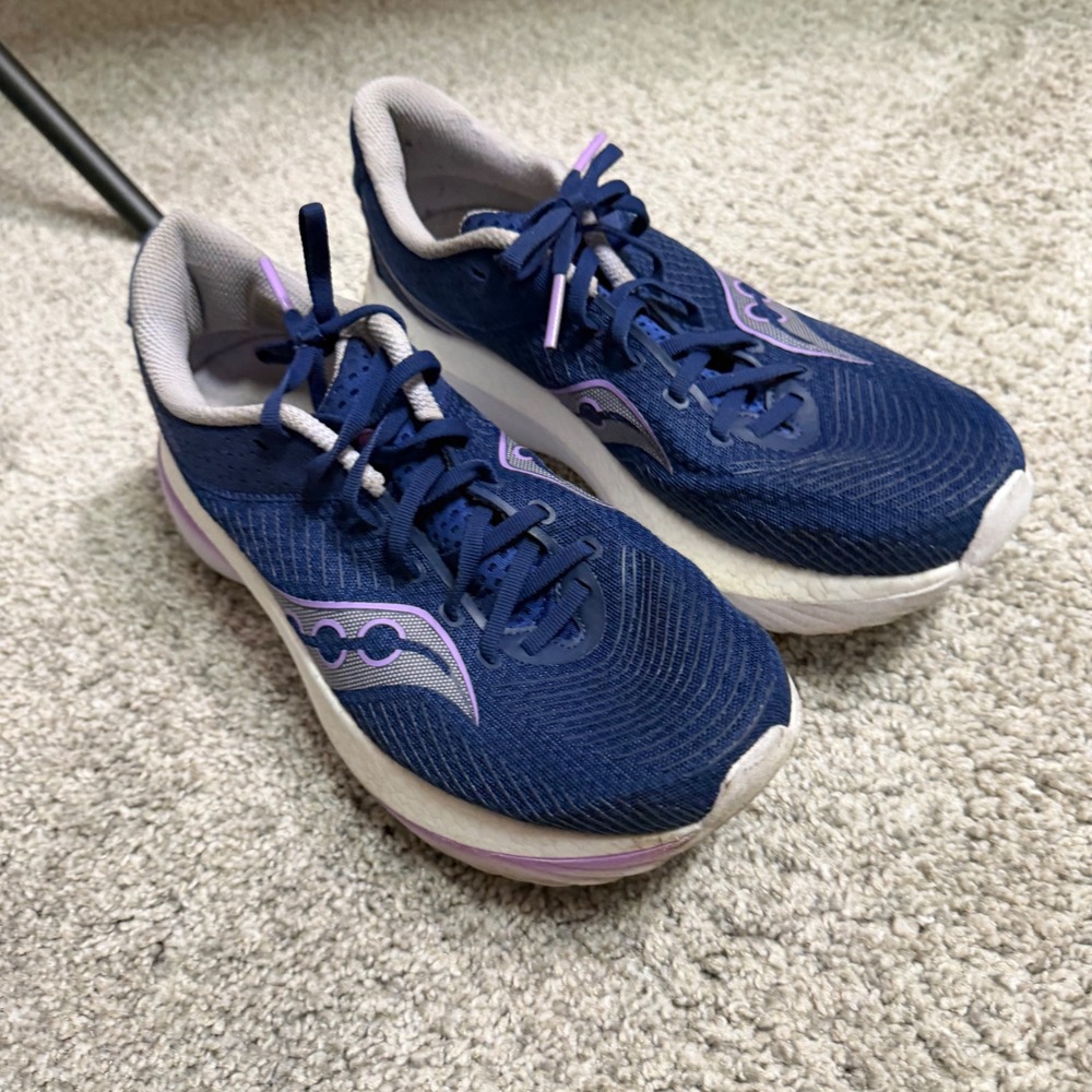 Saucony Kinvara Pro Womens Running Shoes Navy Blue Purple Sneakers Size 10